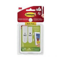 24 Languettes (8 moyen + 16 grand) accroche tableaux cadres Command 3M multipack