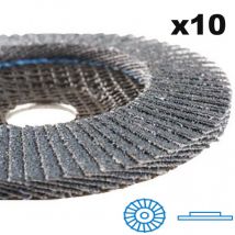 Assortiment de 10 Disques à lamelles plates Zirconium Ø125mm - Grain 40/60/80 - RB 48024 YX HERMES