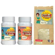 Pack "Je fabrique ma lessive en poudre" : Savon de marseille + Cristaux de soude + Bicarbonate de soude - The Fabulous STARWAX