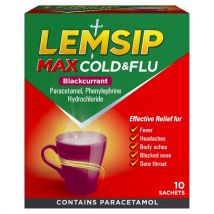 Lemsip Max Cold and Flu Blackcurrant 10 Pack