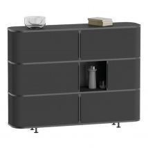 18 LIVA Classicboard "18-003" Sideboard, Böden melamin weiss, Abdeckung melamin weiss, Schieber weiss
