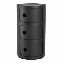 Componibili Mat Recycled 3er Container, Farbe schwarz