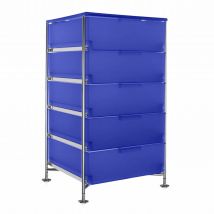 Mobil Schubladen Container, Farbe kobaltblau l2 (opal), Anzahl Schubladen 5