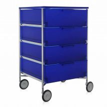 Mobil Schubladen Rollcontainer, Farbe kobaltblau l2 (opal), Anzahl Schubladen 4