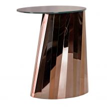 Pli Side Table Beistelltisch hoch, Farbe/Tischplatte pyrit-bronze glänzend lackiert