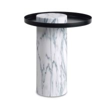 Salute mittel Marmor-Beistelltisch, Säule schwarzer marmor, Tischplatte schwarz