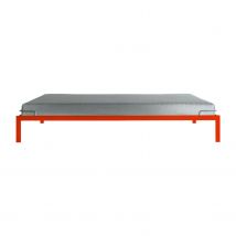 Bett 1, Farbe blutorange, Grösse b. 200 x l. 200 x h. 28 cm