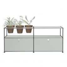 Pflanzenwelten Sideboard #M46, Farbe lichtgrau, Topffarbe basalt