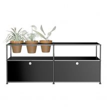 Pflanzenwelten Sideboard #M46, Farbe graphitschwarz, Topffarbe terrakotta