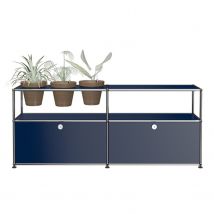 Pflanzenwelten Sideboard #M46, Farbe stahlblau, Topffarbe basalt