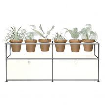 Pflanzenwelten Sideboard #M47, Farbe reinweiss, Topffarbe terrakotta