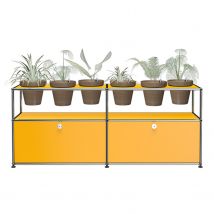 Pflanzenwelten Sideboard #M47, Farbe goldgelb, Topffarbe basalt