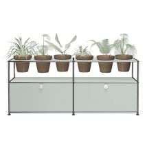 Pflanzenwelten Sideboard #M47, Farbe lichtgrau, Topffarbe basalt