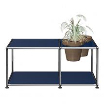Pflanzenwelten Beistelltisch #M48, Farbe stahlblau, Topffarbe basalt