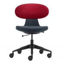 Simplex 3D Bürodrehstuhl, Bezug Rücken stoff rot 49, Bezug Sitz stoff hellgrau 66