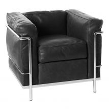 2 Fauteuil Grand Confort Petit Modèle LC2 Sessel, Bezug leder scozia x 13x290, Gestell schwarz lackiert