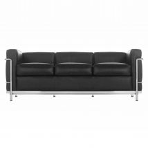 2 Fauteuil Grand Confort Petit Modèle LC2 3er Sofa, Gestell schwarz lackiert, Bezug leder scozia x 13x338