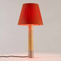 Básica LED M1 Tischleuchte, Lampenschirm rot-amber, Base nickel