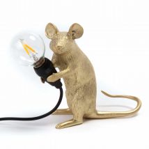 Mouse Lamp Gold USB LED Tischleuchte, Ausführung sitzend