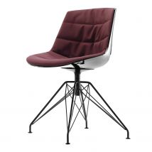 Flow Chair 4 Füsse LEM Stuhl, Schale schwarz f022, Stoffbezug ohne, Strukturausführung lackiert matt graphitgrau x054