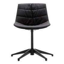 Flow Chair 5 Sternfüsse Stuhl, Schale weiss f006, Stoffbezug ohne, Strukturausführung lackiert matt weiss x053