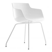 Flow Slim 4 Füsse Stuhl, Schale schwarz f022, Stoffbezug ohne, Strukturausführung lackiert matt graphitgrau x054