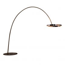 Mito largo lusso LED Bogenleuchte, Kopf / Body / Fuss vivo (phantom/ascot leder grigio/verde guatemala marmor)