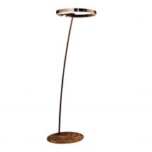 Mito raggio lusso LED Stehleuchte, Kopf / Body / Fuss scuro (black phantom/ascot leder nero/nero marquina marmor)