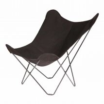 Canvas Mariposa Butterfly Chair Leinen-Sessel, Bezug leinen, black, Gestell stahl, schwarz