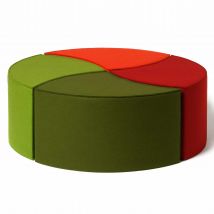POSITO 4 Elemente-Set Lounge, Farbe grün-rot-orange