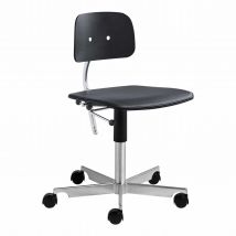 KEVI 2533 Bürodrehstuhl, Höhe spezialhöhe 48-61 cm, Polsterung sitz innenseite, ultraleder noir, gefärbte esche