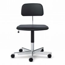 KEVI 2533 Bürodrehstuhl, Höhe spezialhöhe 48-61 cm, Polsterung sitz & rücken innenseite, ultraleder noir, gefärbte esche