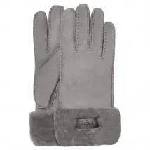 UGG Turn Cuff Glove 17369-MTL, Damskie, Szare, rękawiczki, skóra naturalna, rozmiar: M
