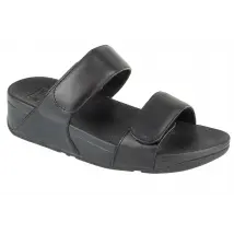 FitFlop Lulu Slides FV6-090, Damskie, Czarne, klapki, skóra licowa, rozmiar: 41