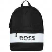 BOSS Logo Backpack J20366-09B, Unisex, Czarne, plecaki, poliester, rozmiar: One size