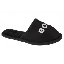 BOSS Logo Slippers J29312-09B, Dla chłopca, Czarne, kapcie, tkanina, rozmiar: 36