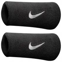 Nike Swoosh Doublewide Wristbands NNN05-010, Unisex, Czarne, opaski na rękę, bawełna, rozmiar: One size