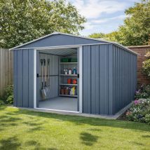 10' x 13' Yardmaster Castleton Anthracite Metal Shed (3m x 3.9m)