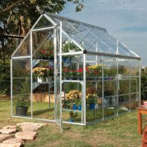 6â x 8â Palram Canopia Harmony Walk In Silver Polycarbonate Greenhouse (1.85m x 2.47m)