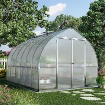 8'x12' Palram Canopia Bella Large Walk In Silver Aluminium Framed Greenhouse (2.4x3.6m)