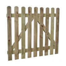 Forest Heavy Duty 3'3" x 3' Pressure Treated Wooden Picket Garden Gate (1m x 0.9m)