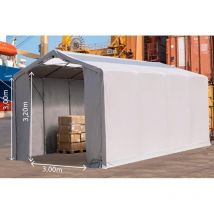 Hangar de stockage 4 x 8 PROPRIME 850+ en 3.00m hauteur de passage - Porte Fermeture Eclair - Fenêtres de toit