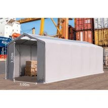 Hangar de stockage 4 x 12 PROPRIME 850+ en 3.00m hauteur de passage - Porte Fermeture Eclair - Fenêtres de toit