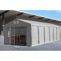 Tente de stockage 6 x 12 Qualité Pro XL en 3.00m hauteur de passage - Porte Fermeture Eclair