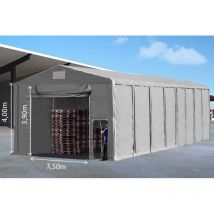 Tente de stockage 8 x 16 Qualité Pro XL en 4.00m hauteur de passage - Porte Store