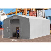 Hangar de stockage 8 x 12 PROPRIME 550 en 4.00m hauteur de passage - Porte Coulissante