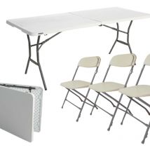 Lot de 4 tables de réception pliantes + 24 chaises pliantes