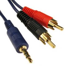 5m 2x Phono to 3.5mm Aux In Cable Shielded