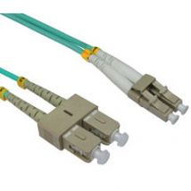 3m OM3 LC-SC 50/125 Fibre Cable Aqua