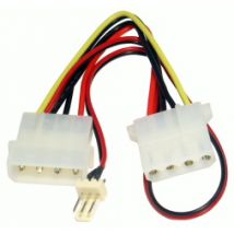 15cm 4-Pin Molex M-F +12V Fan Power Cable